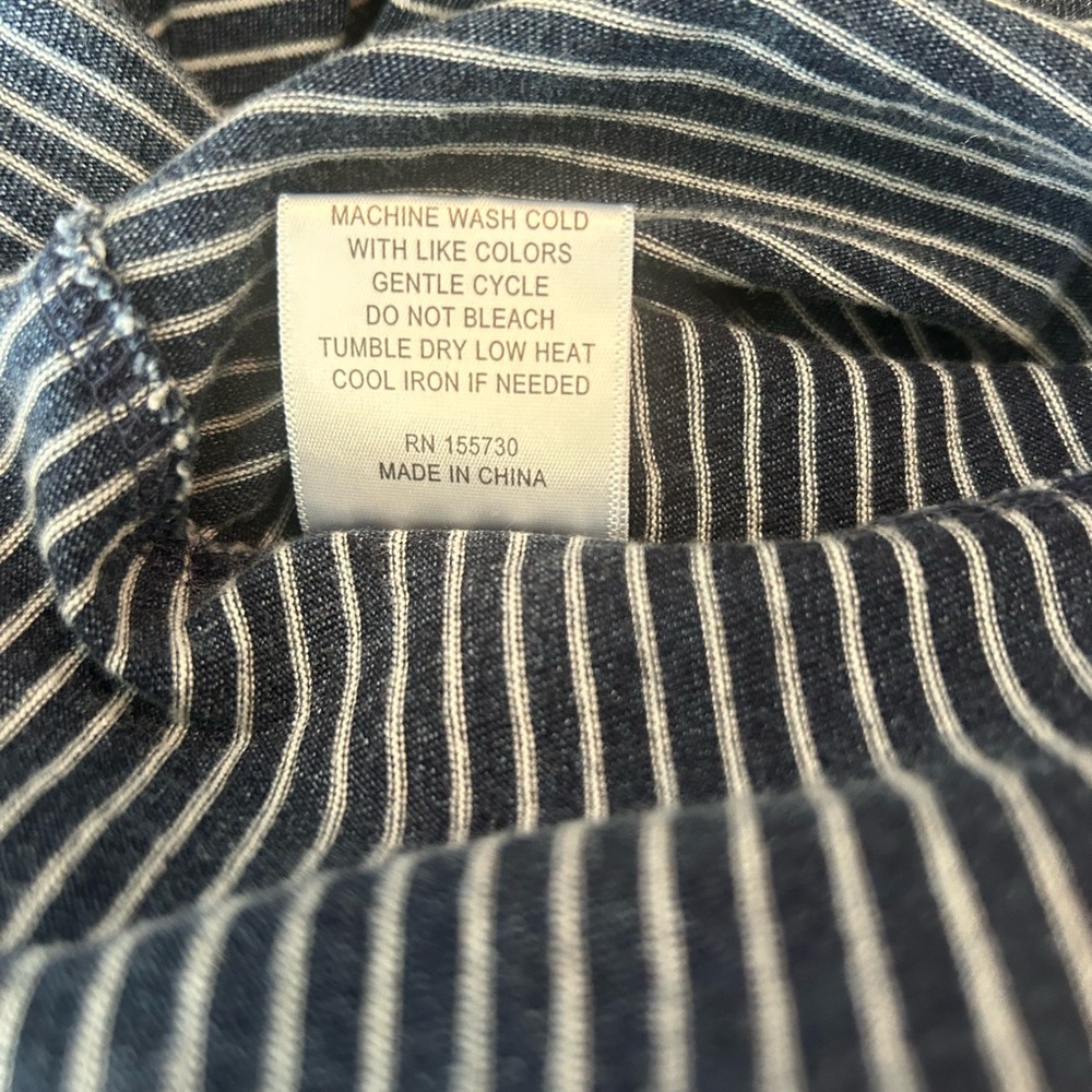 Striped Blue Women’s Casual Dress - Picture 6 of 7